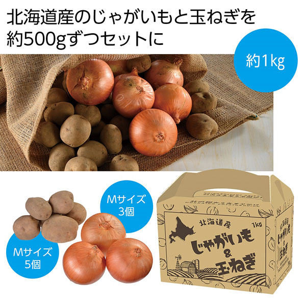 北の国からおすそ分け 北海道産じゃがいも&玉ねぎセット 1kg